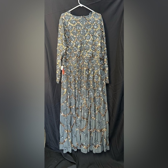 Mac Duggal 5496 NWT EMBELLISHED ILLUSION HIGH NECK LONG SLEEVE A LINE GOWN - Picture 5 of 9